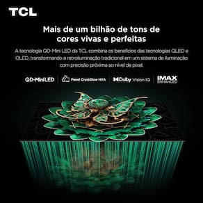 Miniatura Smart TV 75" TCL 75C7K 4K QD-Mini Led 144Hz com Sistema Operacional Google TV