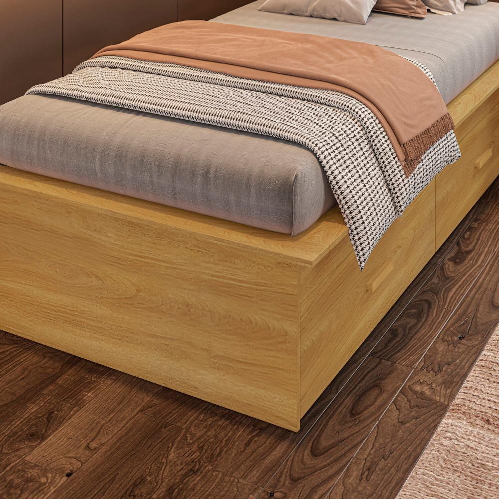 Cama Box Solteiro Adulto com 2 Gavetas Deva Yescasa Freijó