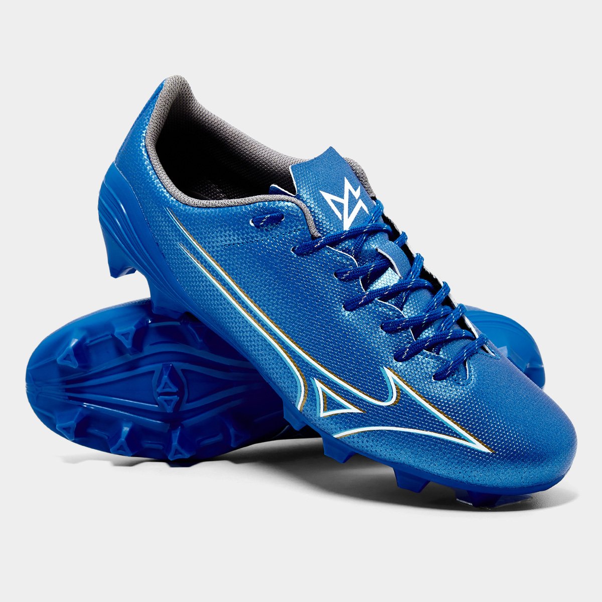 Miniatura Chuteira Campo A Mizuno Select Unissex Azul+Branco - 38