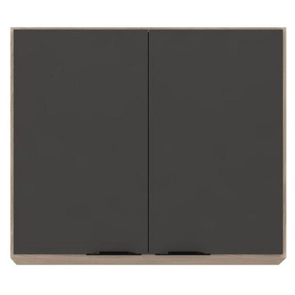 Miniatura Armário Aéreo Firenze 80cm 2 Portas 94241 Demóbile Avena Touch E Grafito