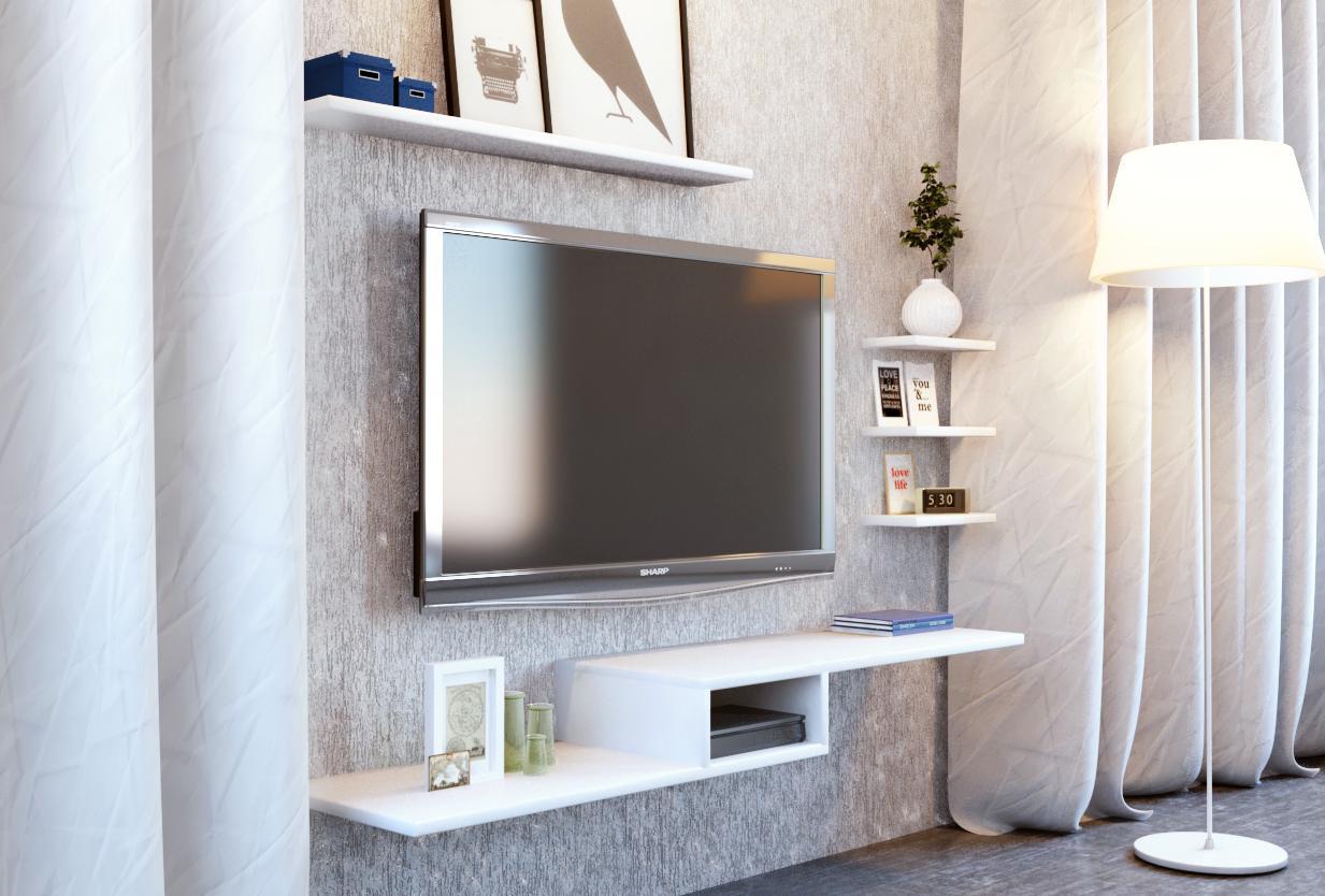 Miniatura Rack Suspenso Não Painel Nicho Sala Moderno E Tv Sony 42