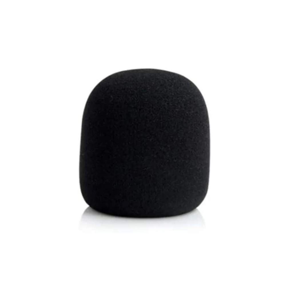 Espuma Preta Protetora Anti Puff p/ Microfones c/ Fio e s/Fio