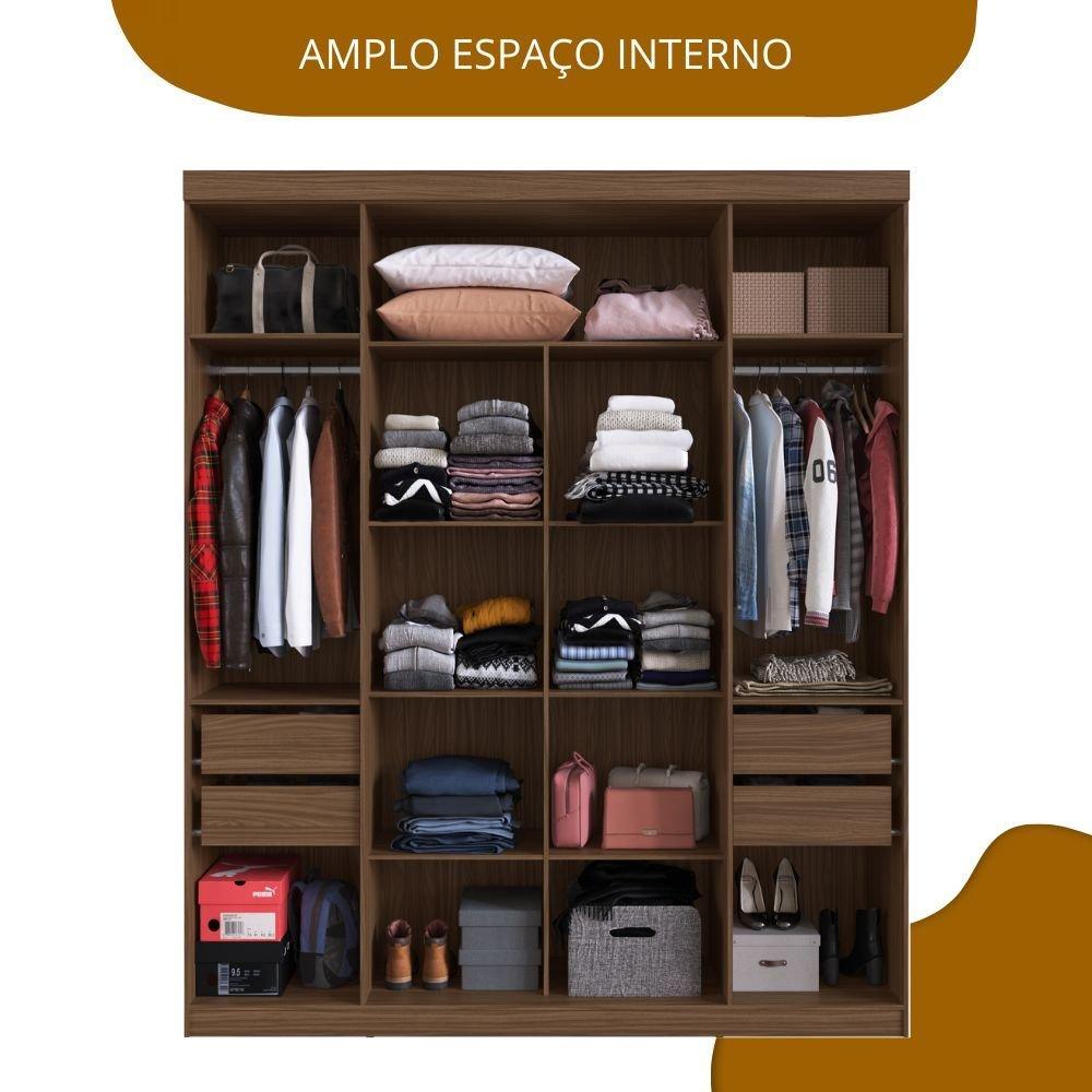 Miniatura Guarda Roupa Casal 4 Portas Berlim Guarda Roupa Casal 4 Portas 4 Gavetas Berlim Edez Nogueira/Fendi