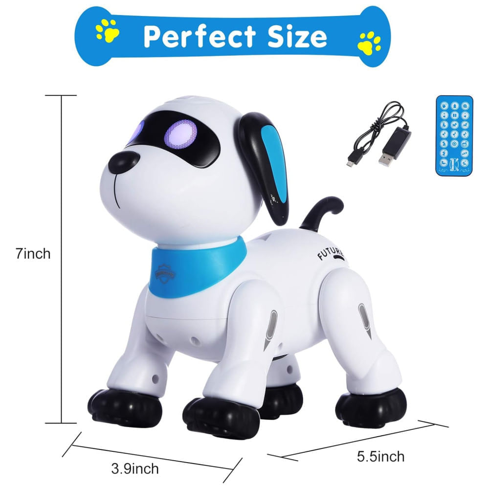 Miniatura Robô Cachorro Yiman de Controle Remoto,Robô Inteligente Programável para Crianças 3+, Dança Interativa, Som, LED nos Olhos, Brinquedo Eletrônico.