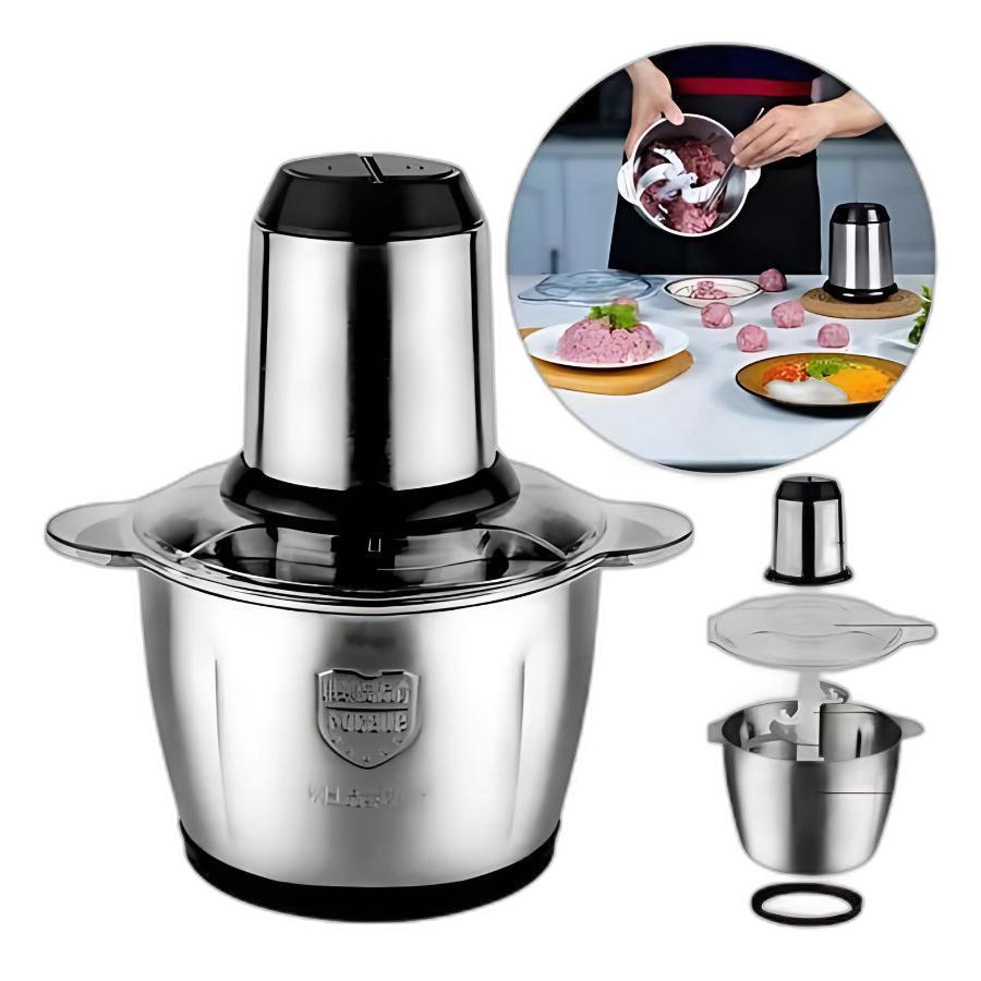 Miniatura Multiprocessador Alimentos Elétrico 110V Triturador Prateado