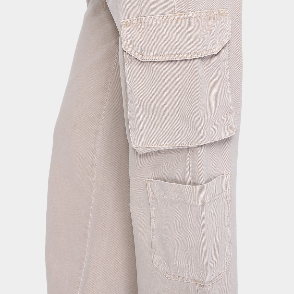 Miniatura Calça Wide Leg Sawary Casual Feminina Bege - 36