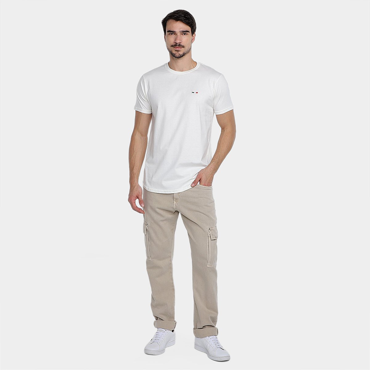 Kit Camiseta Industrie Itália Alongada Masculina - 2 Peças Caramelo - G
