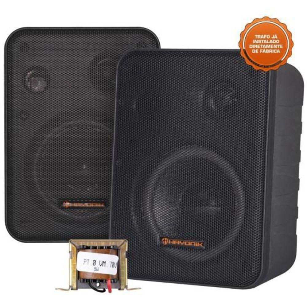 Miniatura Caixa Acústica Com Trafo 70v(5w) Ambience Line Msb60nc Preta Hayonik - Par / 2 [f003]