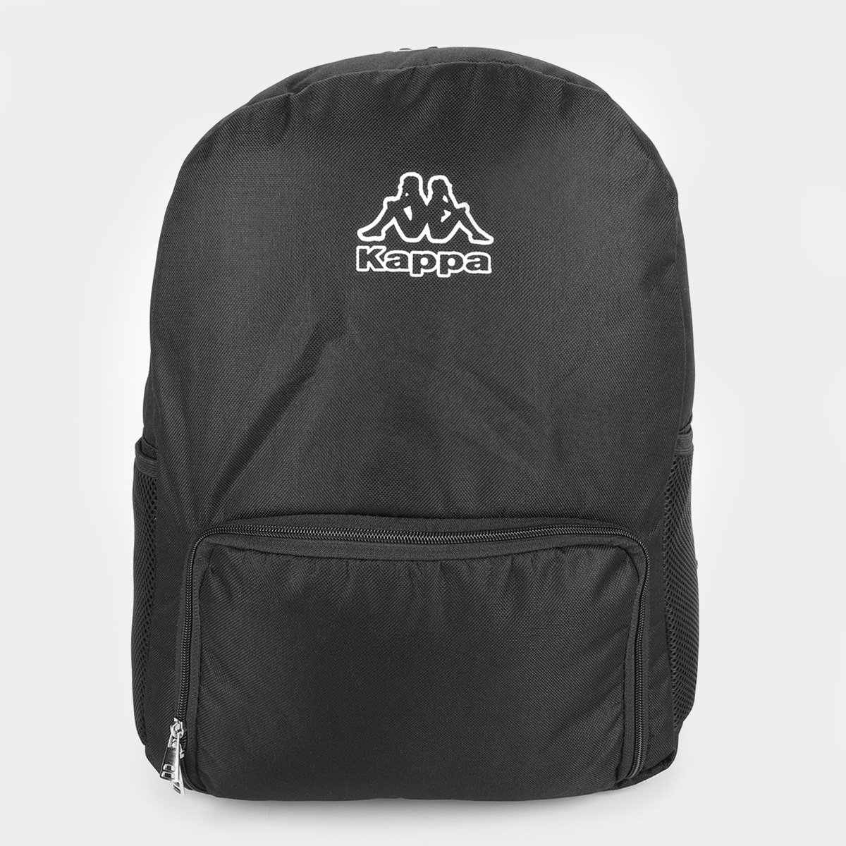 Miniatura Mochila Kappa C/ Bolso Grande Frontal Preto