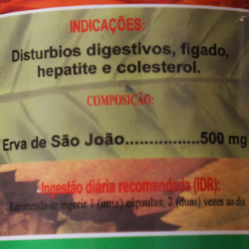 Miniatura Erva de São João 500mg 90 cápsulas Ervas Brasilis