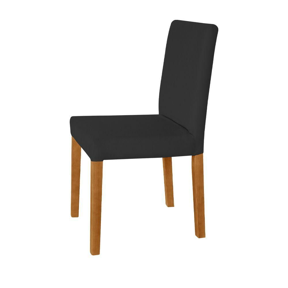 Miniatura Kit 2 Cadeiras De Jantar Estofadas Veludo Preto Lara Base Madeira Maciça