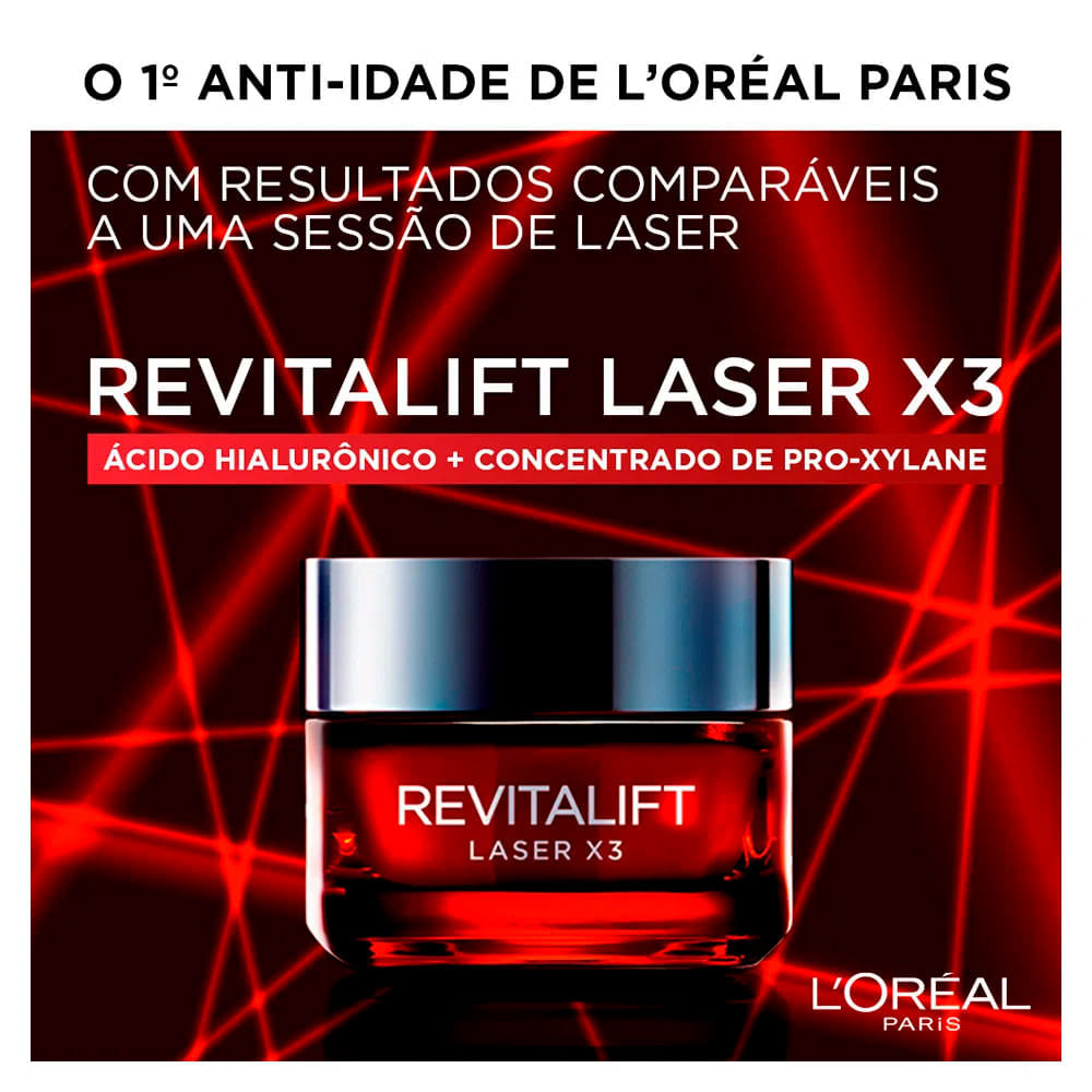 Miniatura L’Oréal Paris Revitalift Kit – Sérum Facial Antirrugas Noturno Retinol 30ml + Creme Anti-Idade Laser X3 50ml Kit