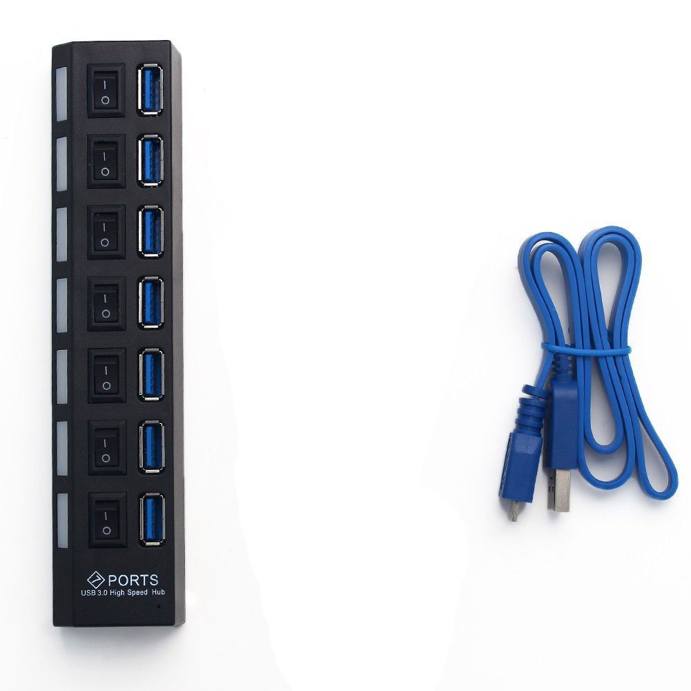 Miniatura Hub usb 3.0 com 7 portas alta velocidade