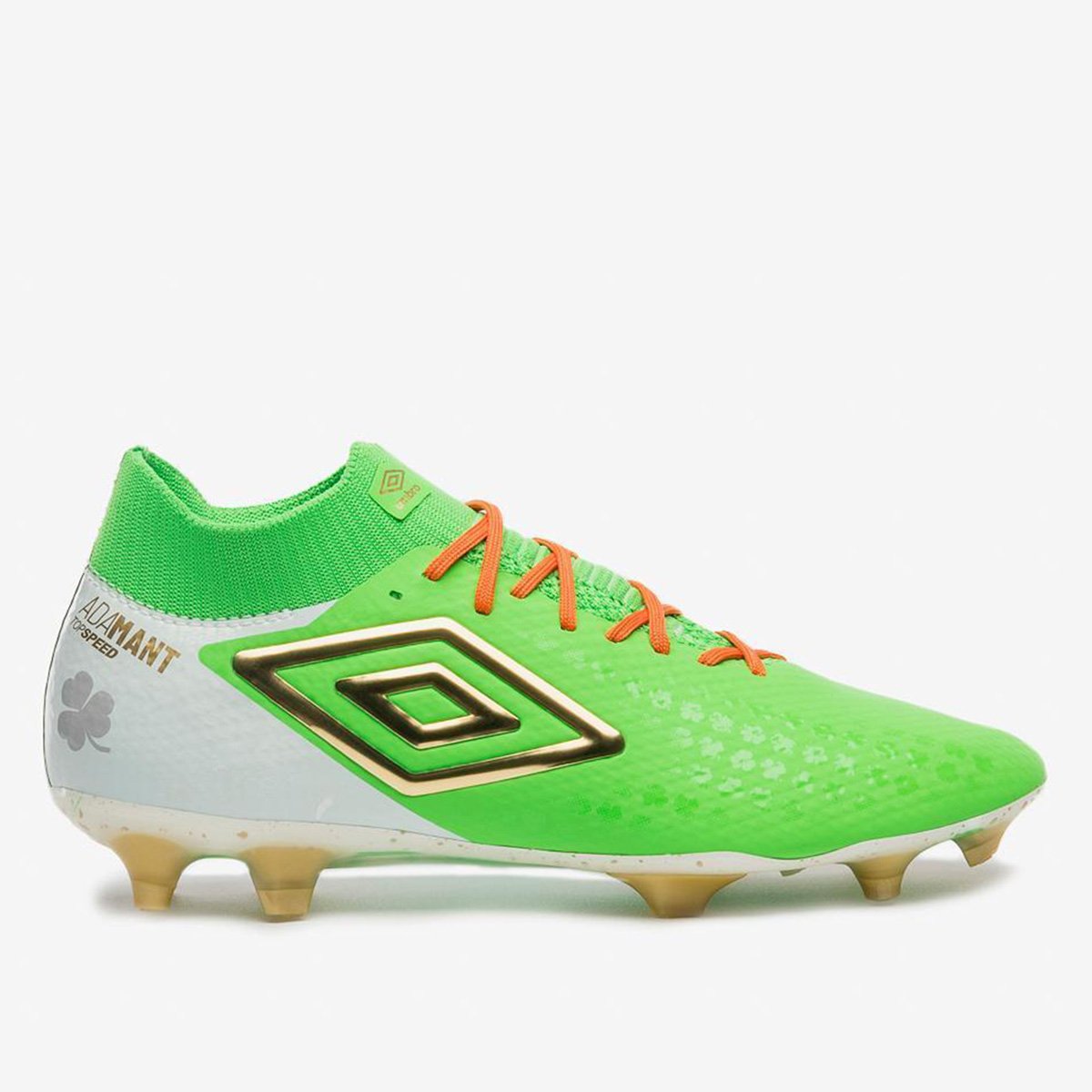 Miniatura Chuteira Campo Umbro Adamant Top Speed Unissex Verde+Branco - 38