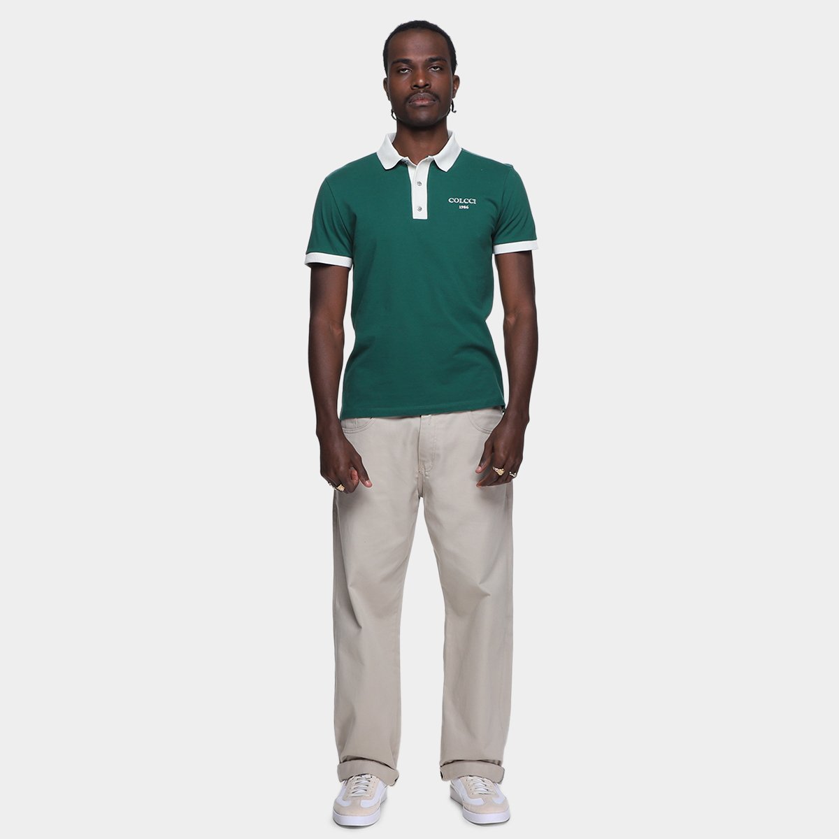 Miniatura Camisa Polo Colcci V Masculina Verde - G