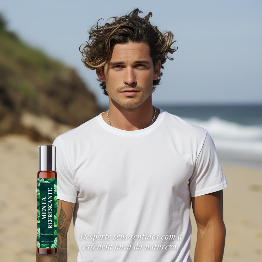 Perfume Roll On Menta Refrescante Masculino 10Ml - Natural