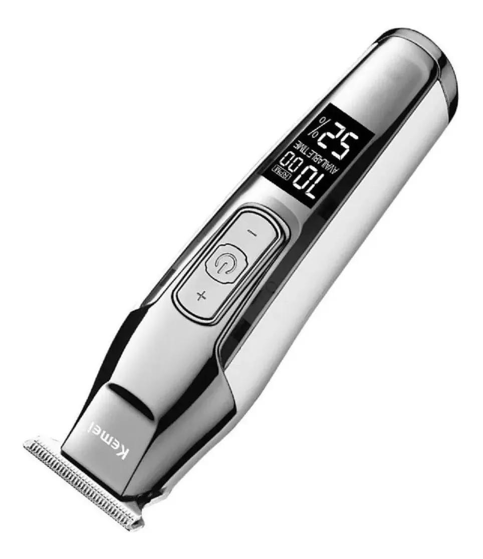 Miniatura Maquina Cortar Cabelo Kemei Km-5027 Elétrico Luxury Prata Pente - Máquina de cortar cabelo - Kemei