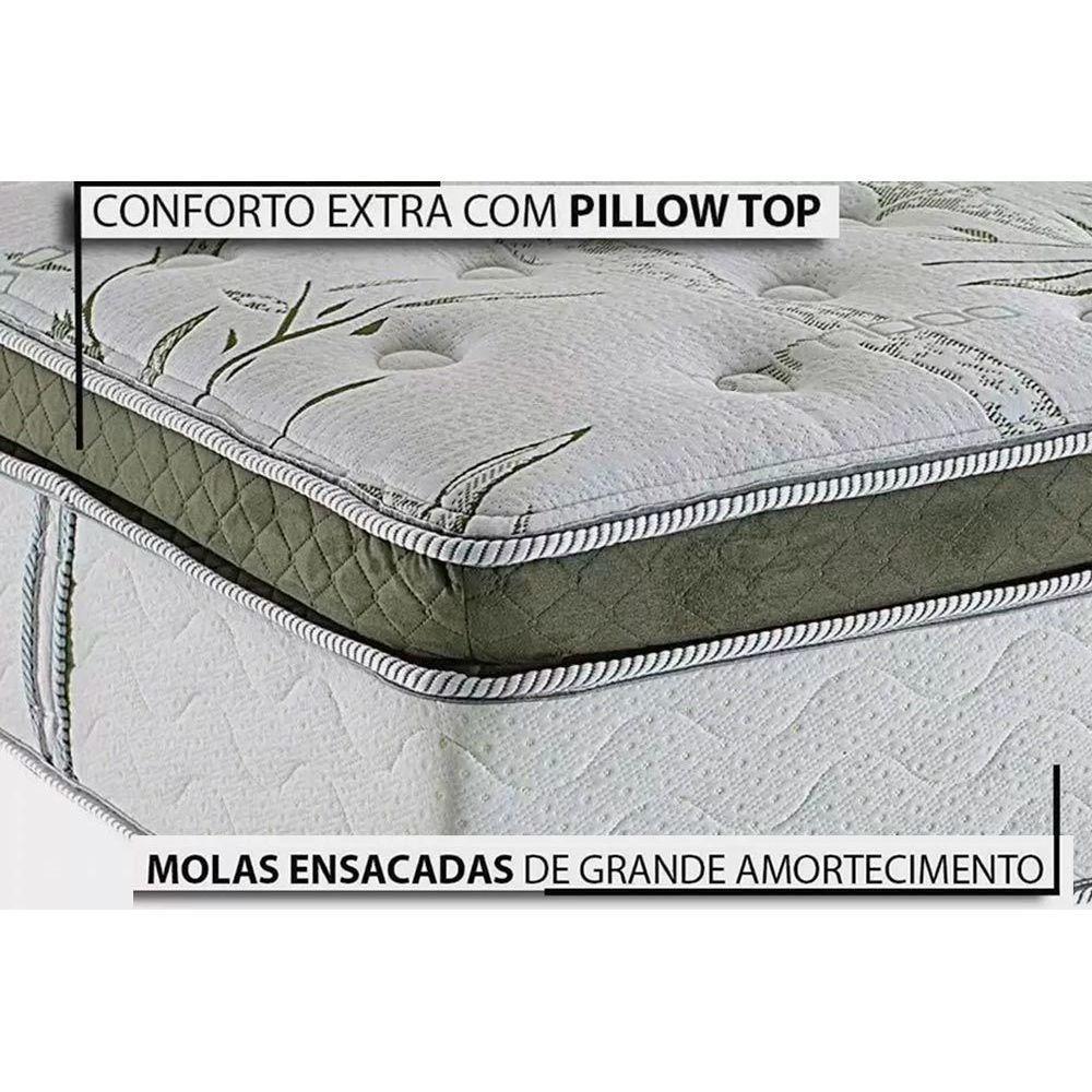 Colchão Casal Molas Visco Ensacadas Masterpocket Imperatore Eco Bamboo Euro Pillow (138x188x34) - Herval