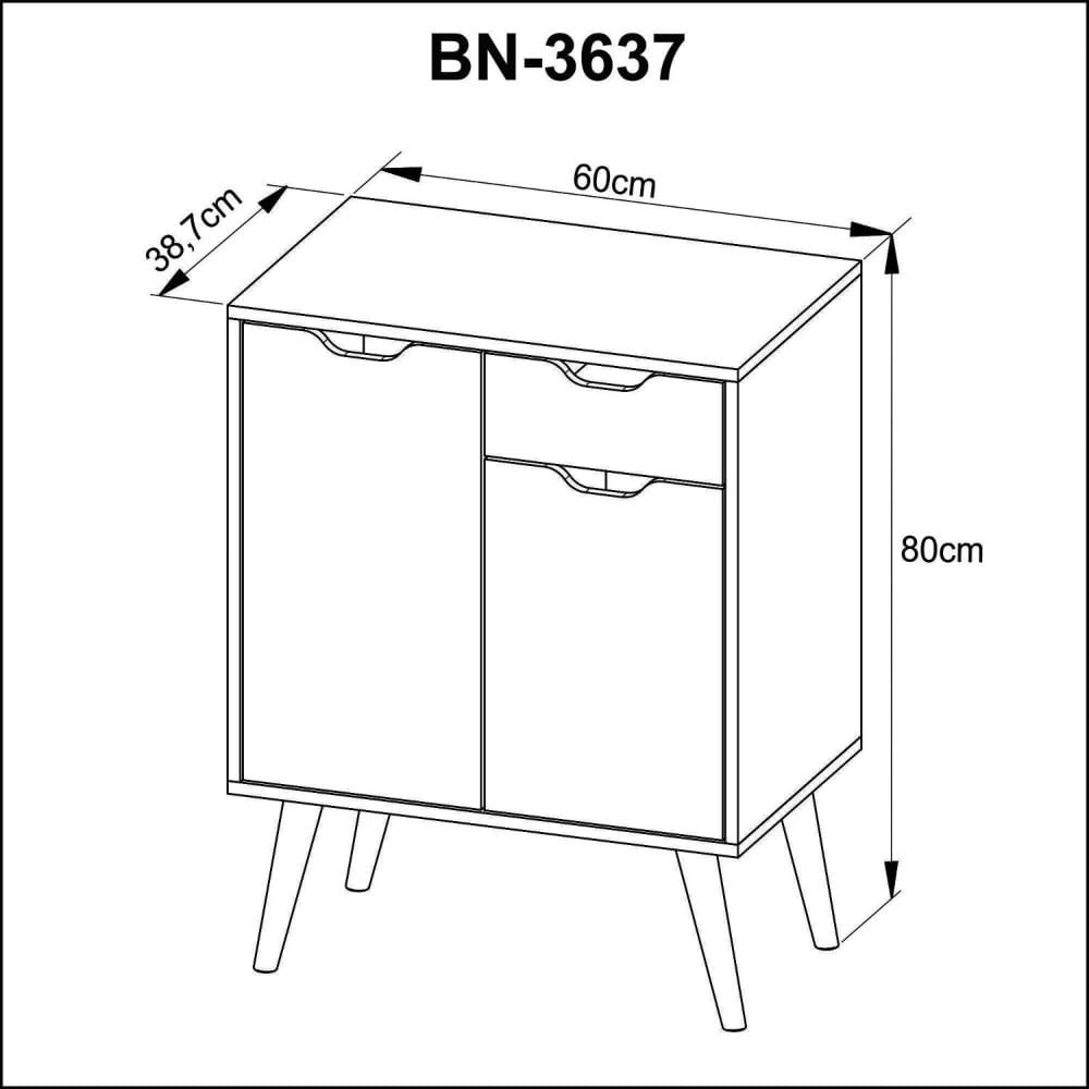 Miniatura Gabinete para Banheiro 2 Portas e 1 Gaveta Bn3637 Branco