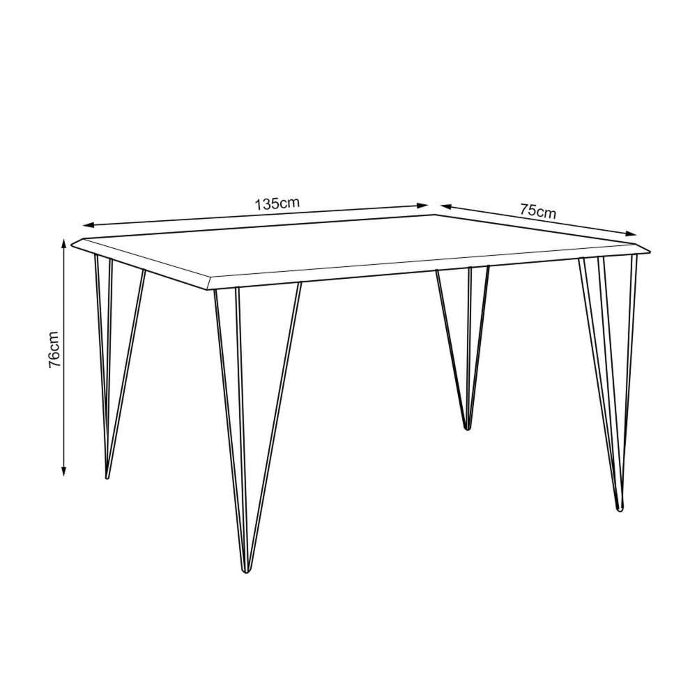Miniatura Mesa Eames Clips de Ferro Tampo Retangular 135x75 Branco