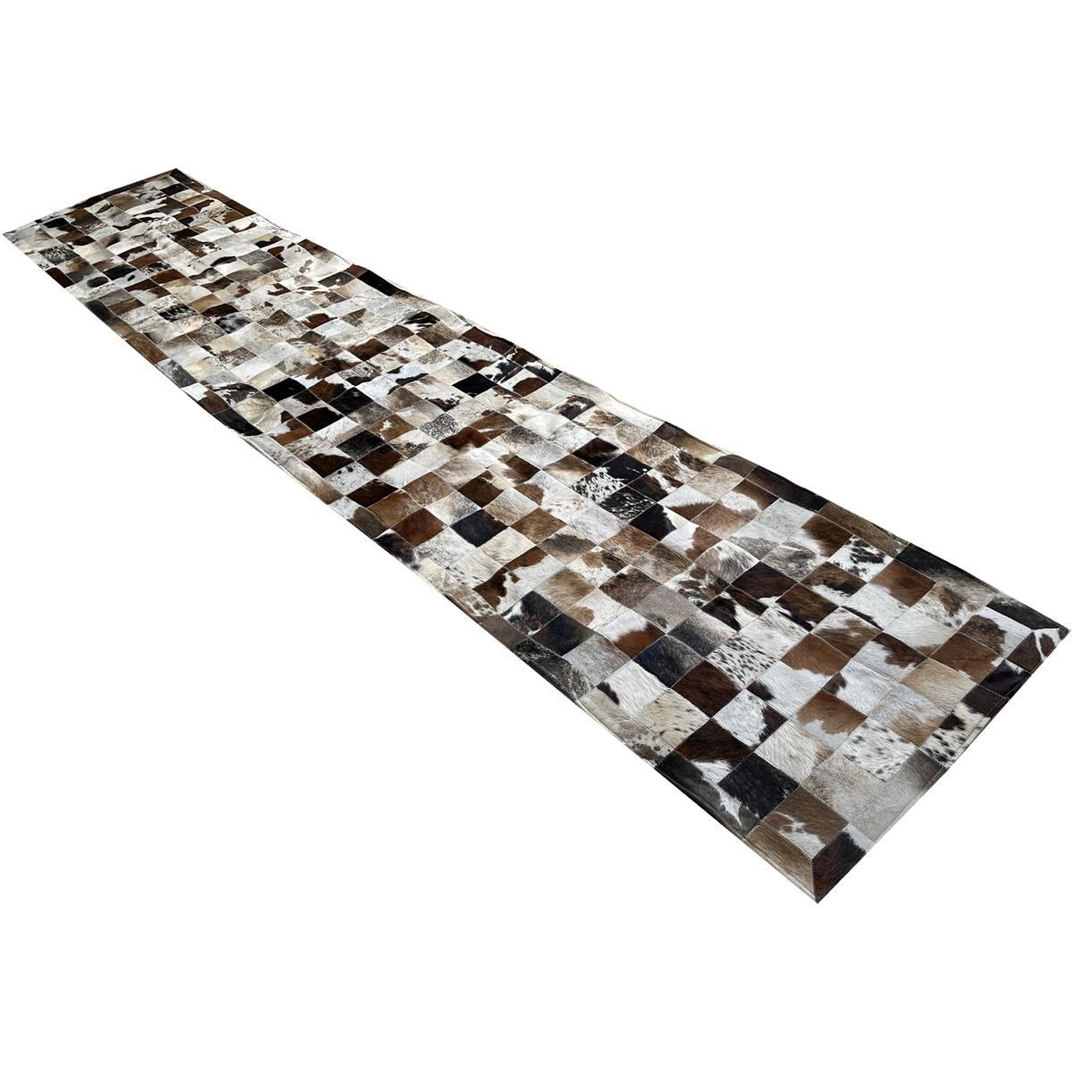 Miniatura Tapete De Couro Marrom Malhado Escuro 0,80X4,00 C/B Pç 10X10