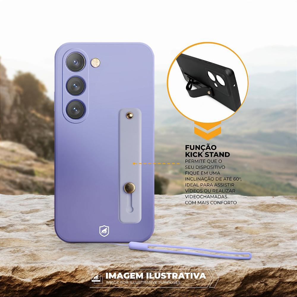 Miniatura Kit Capa Silicon Veloz para Samsung Galaxy A15 + Ring Socket + Cordão - Lilás - Gshield