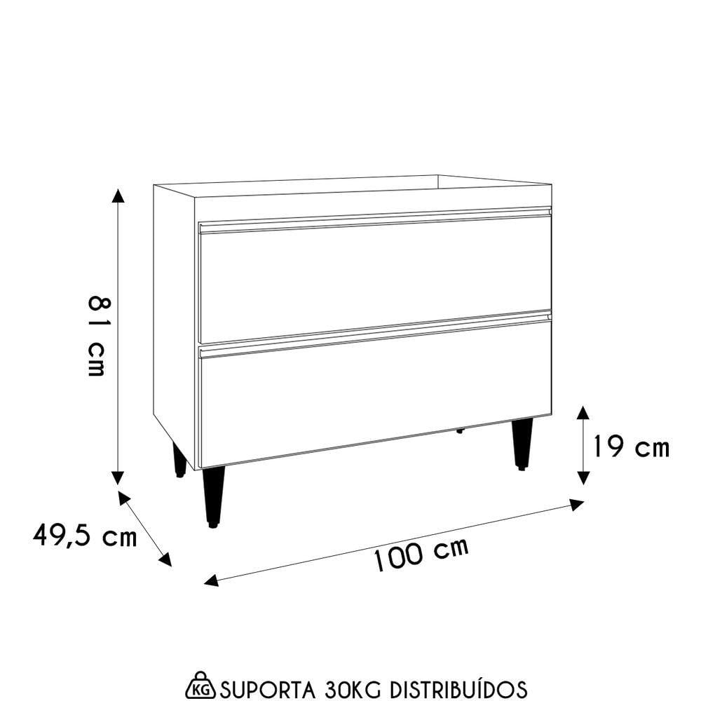 Miniatura Balcão De Cozinha Para Pia 100cm Sem Tampo Julia Z34 Preto - Mpozenato