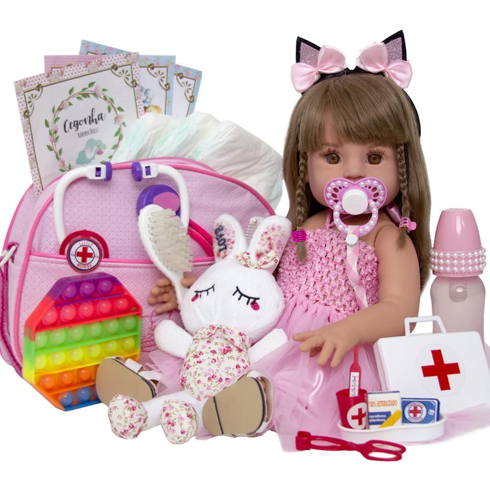 Miniatura Bebe Reborn Menina Bailarina Boneca Realista Silicone Luxo