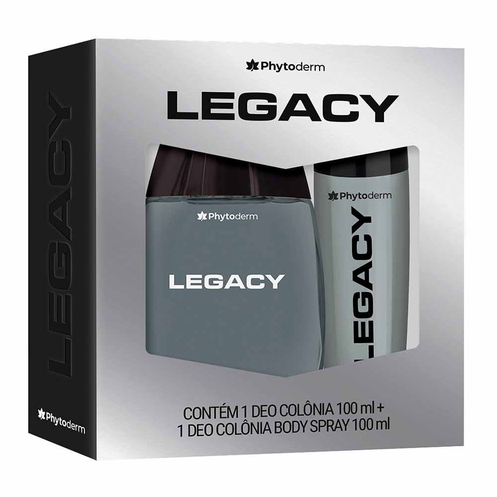 Miniatura Legacy Phytoderm Kit Perfume Masculino Deo Colônia + Body Spray Kit