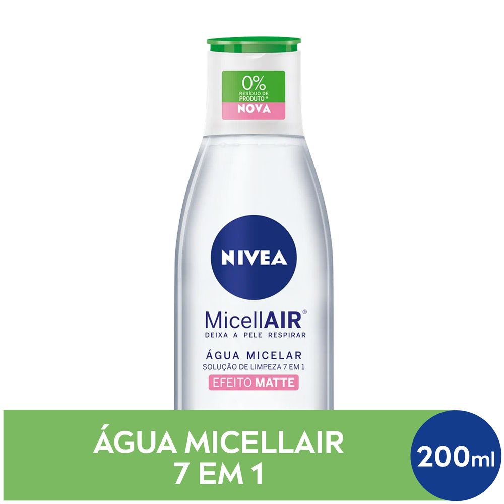 Miniatura Água Micelar Nivea MicellAIR Solução de Limpeza 7 em 1 Efeito Matte 200ml