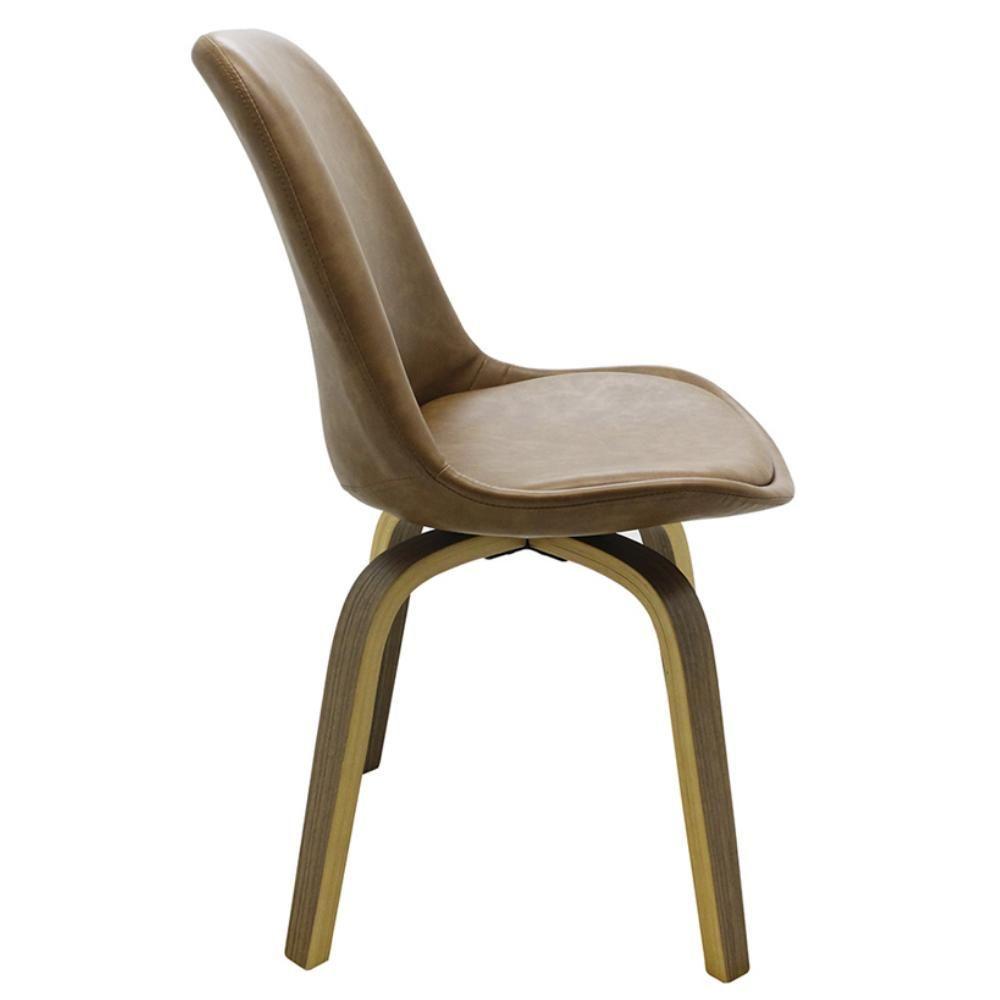 Miniatura Kit 2 Cadeiras Lis Rivatti Poliuretano Marrom Base Madeira