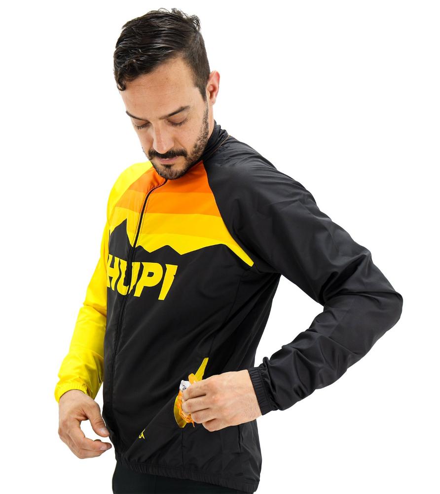 Miniatura Jaqueta Corta Vento HUPI Shadow PRETO/AMARELO - XG