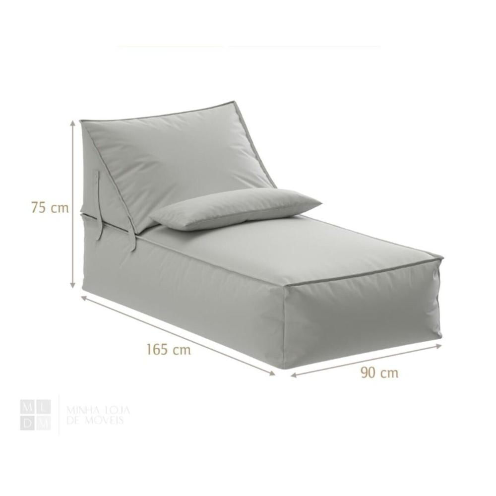 Miniatura Chaise em Outdoor com Encosto Móvel Taipe Cinza