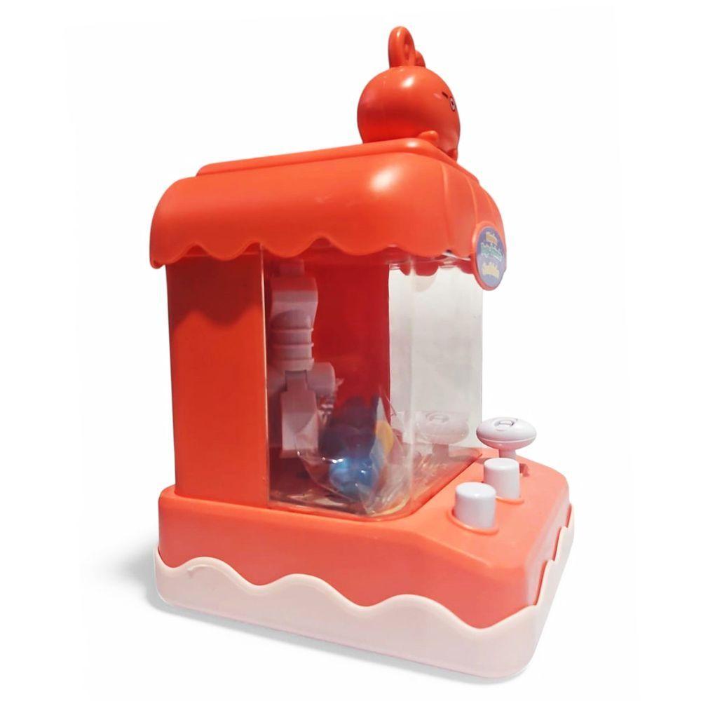 Miniatura Mini Máquina De Bola Pega Premio Jogo Com Garra Divertido Coelho Rosa