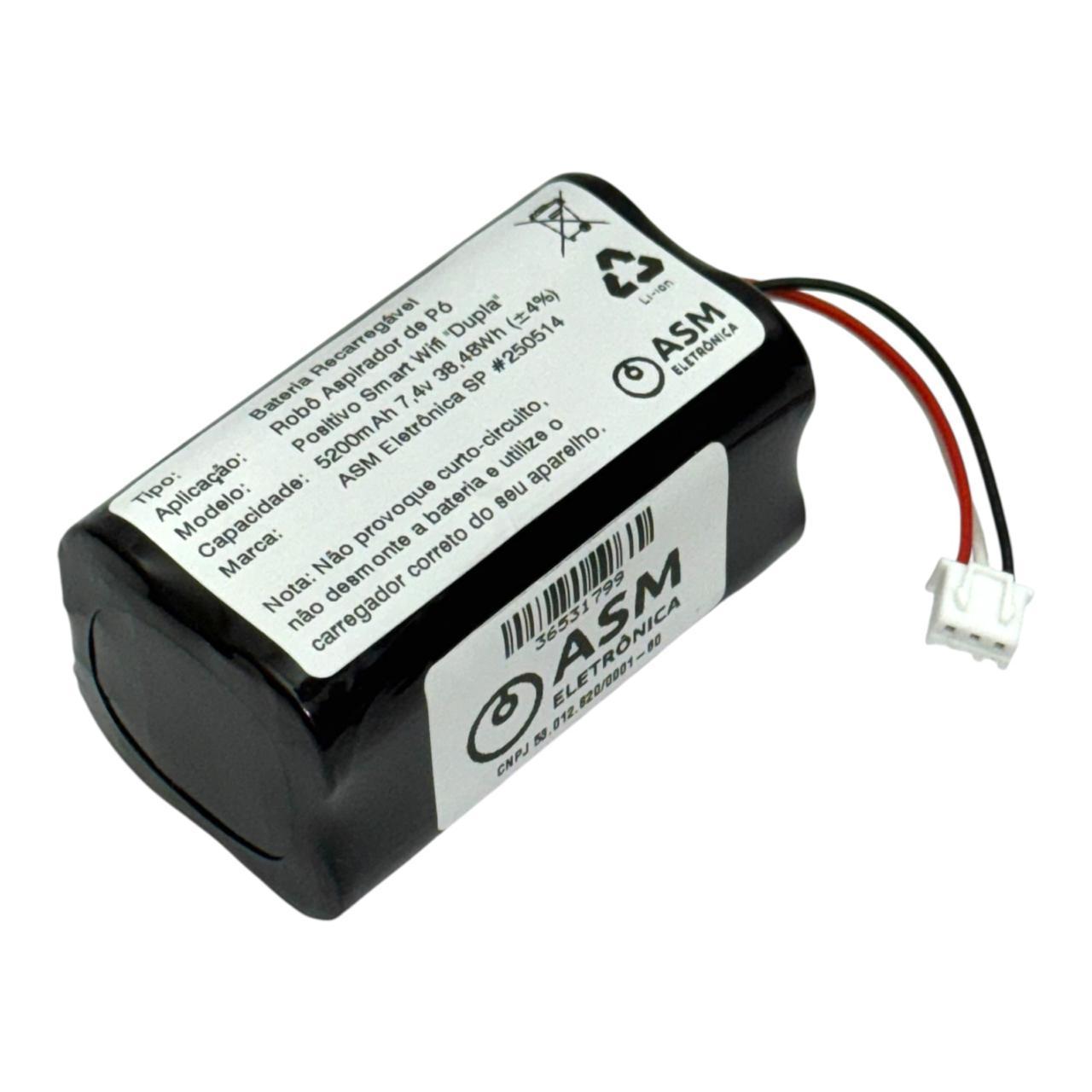 Miniatura Bateria Dupla Robô Aspirador Positivo Smart Wifi 5200Mah