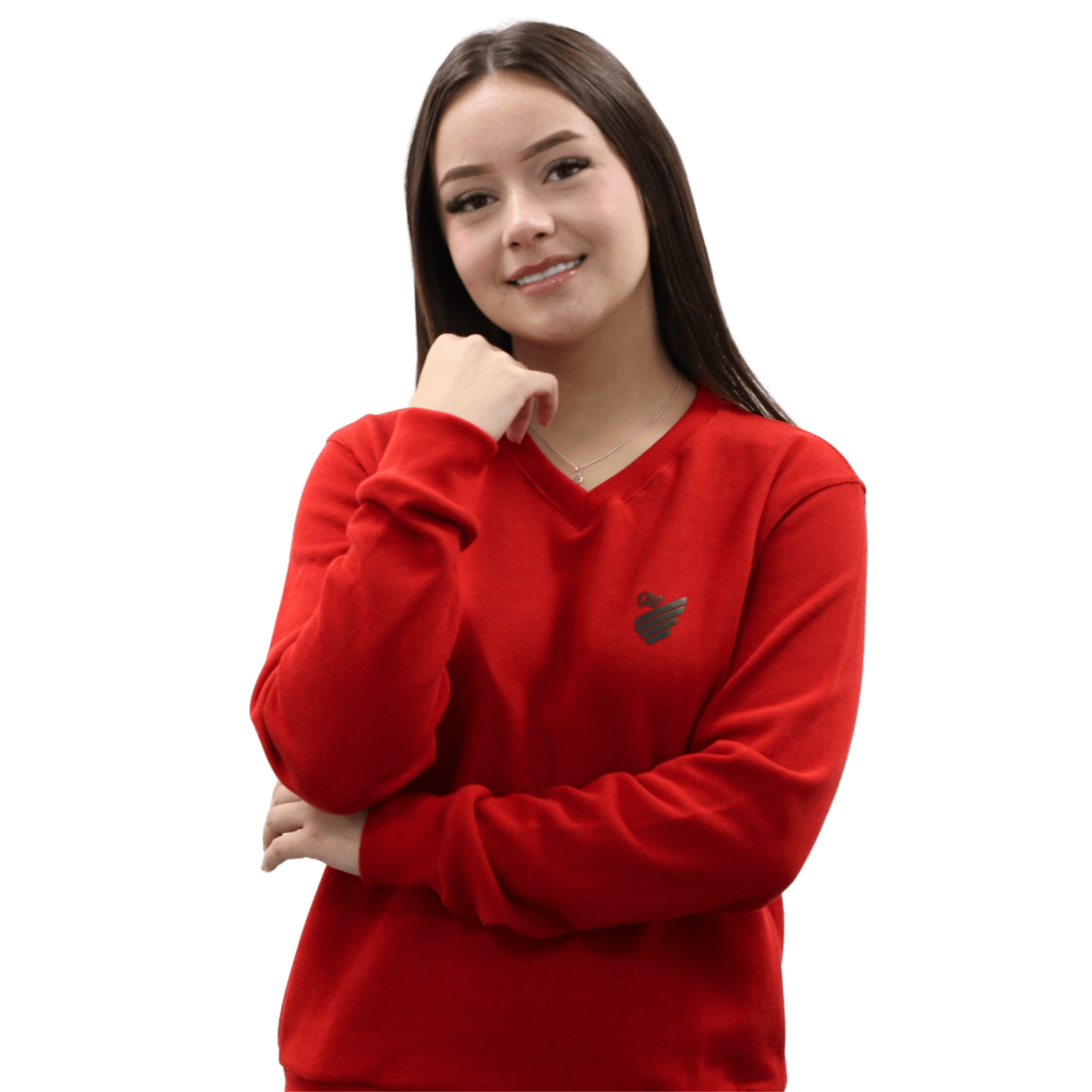 Miniatura Sueter Feminino Escudo Athletico Paranaense Gola V Vermelho TAM G