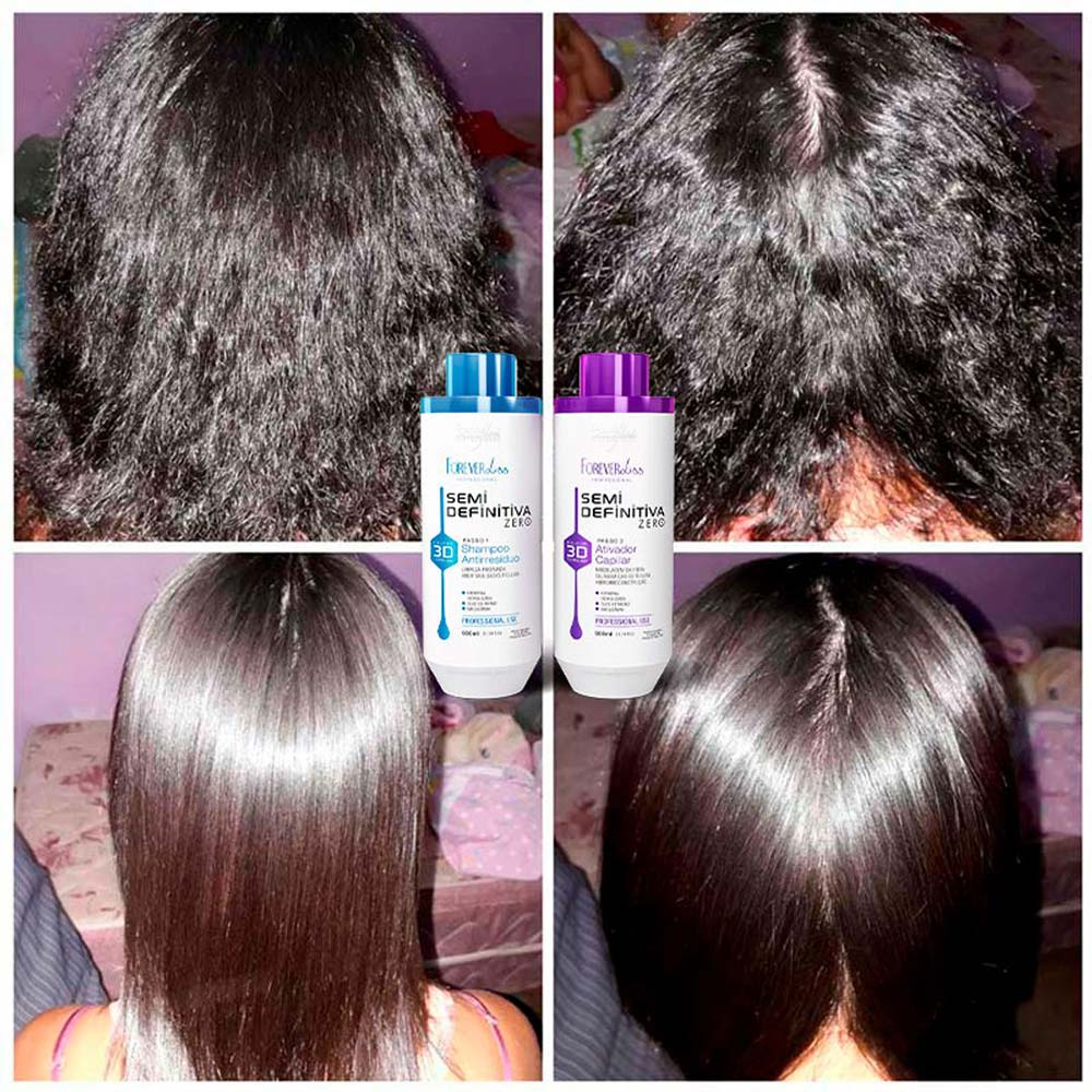 Miniatura Forever Liss Semi Definitiva Kit Shampoo Antirresíduo + Ativador Capilar Semi definitivo 1L