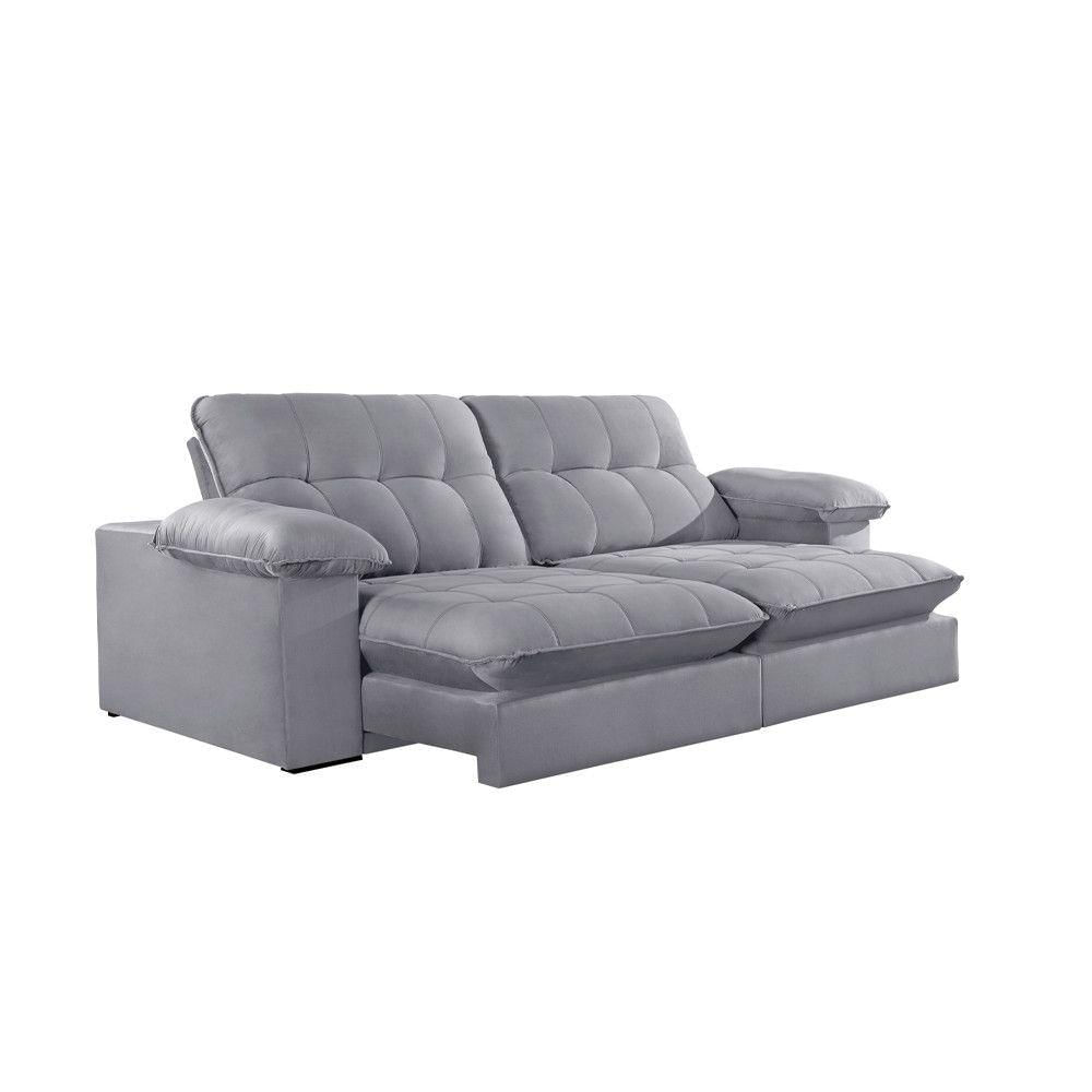 Miniatura Sofá Retrátil Juiz De Fora 2,50m 4 Lugares Molas Ensac. Txr Prata