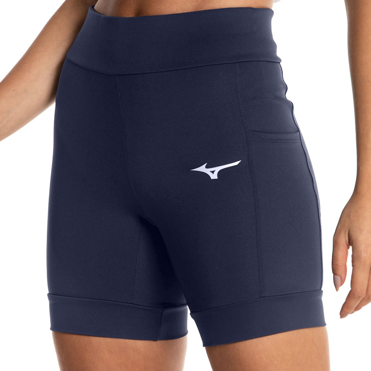 Miniatura Bermuda Corrida Mizuno Run Tech Feminina Azul Escuro - G