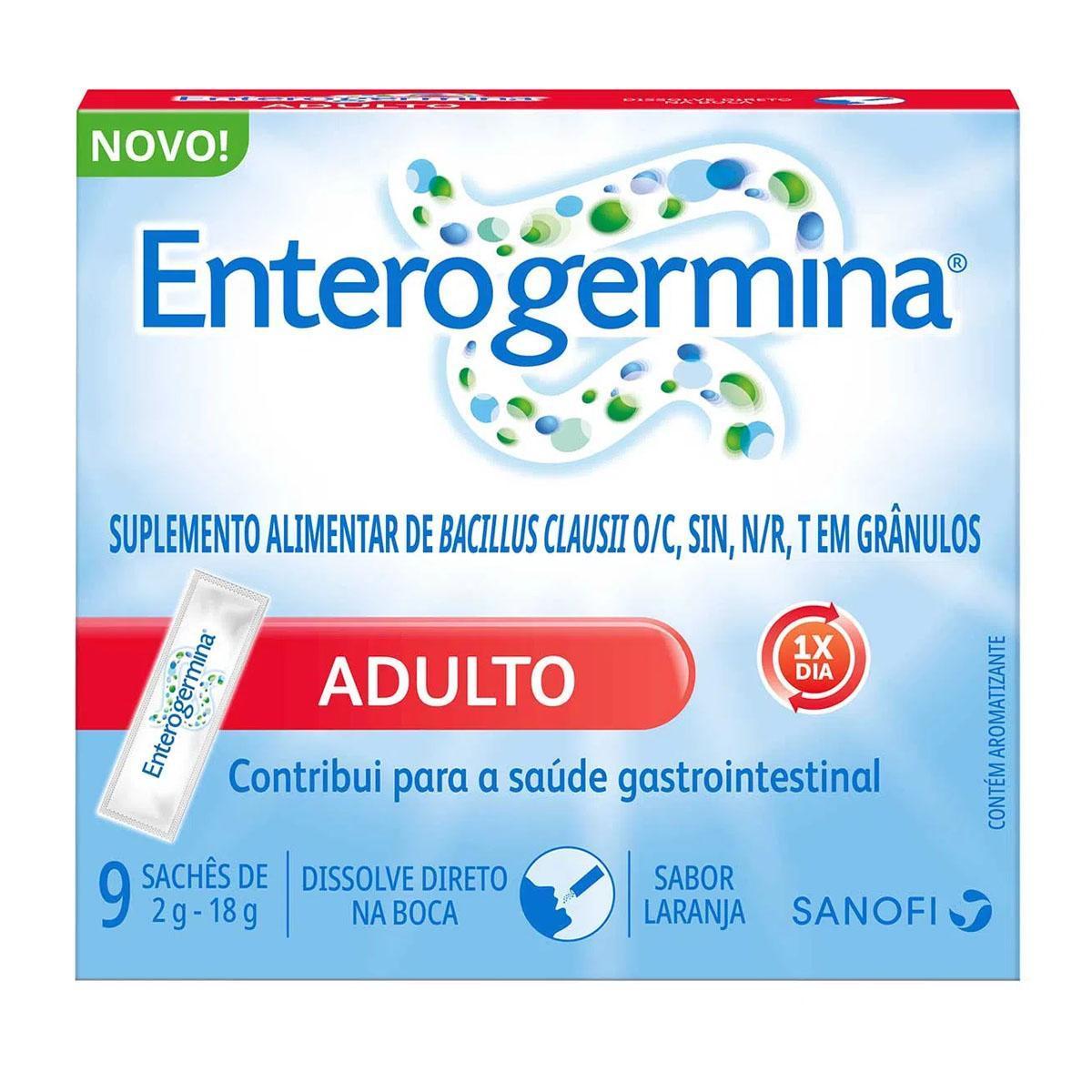 Miniatura Enterogermina Adulto Com 9 Sachês De 2 Gramas Cada