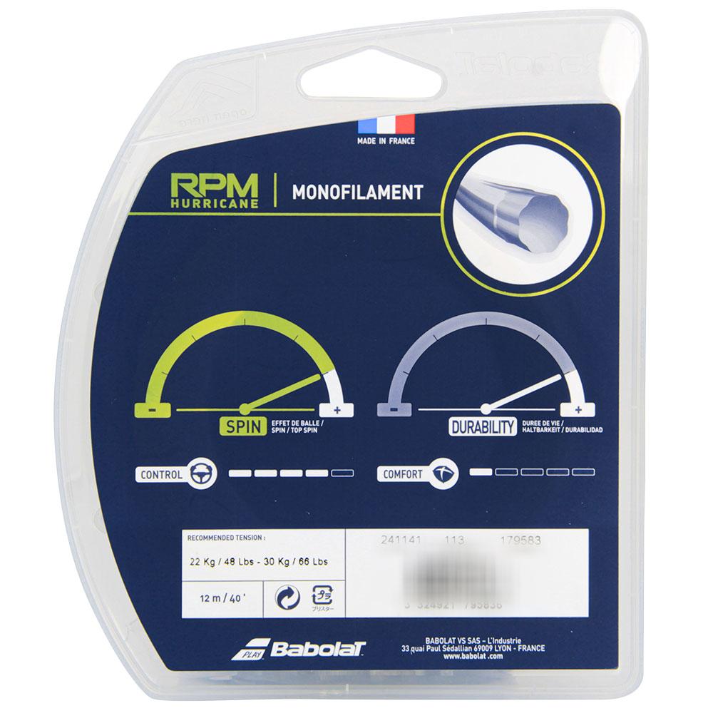 Miniatura Corda Babolat RPM Hurricane 17L 1.25mm Amarela - Set Individual