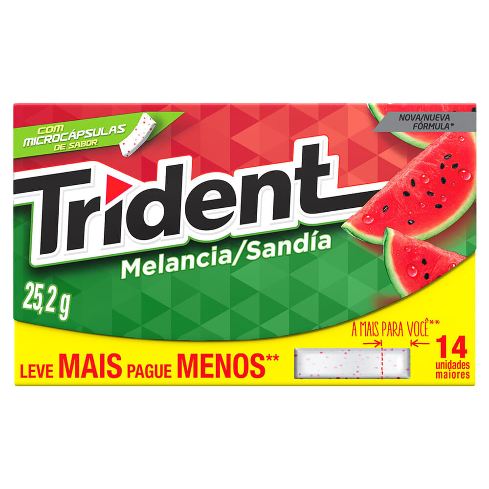 Miniatura Chiclete Trident Melancia 14 Unidades Leve Mais por Menos