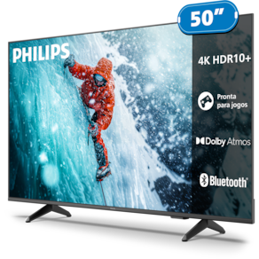 Miniatura Smart TV 50" 4K Philips 50PUG7300/78 UHD Titan OS Pixel Precise Comando de Voz Preta