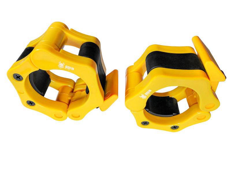 Miniatura Presilha Para Barra Olímpica Lock Jaw Par - Amarelo Odin Fit Amarelo - Plástico
