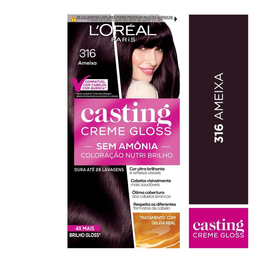 Miniatura Tinta De Cabelo Casting Creme Gloss De Loréal Paris 316 Ameixa 246g