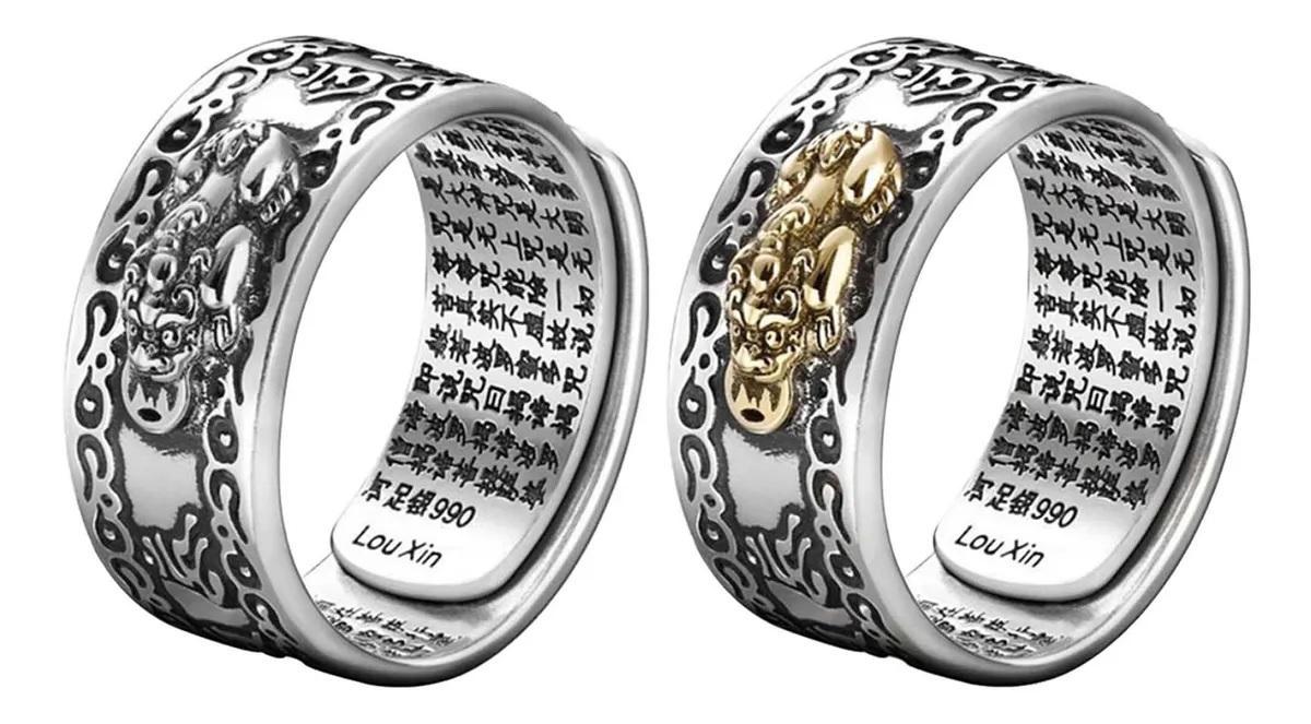 Miniatura 2 Anel Pixiu Feng Shui Atrativo Prosperidade-Sorte-Riqueza