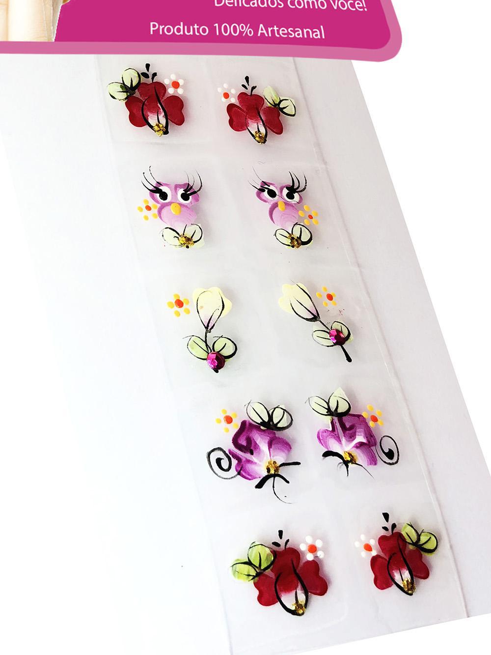 Miniatura Kit 50 Adesivos Para Unhas Arte Sedução, 100% Artesanal