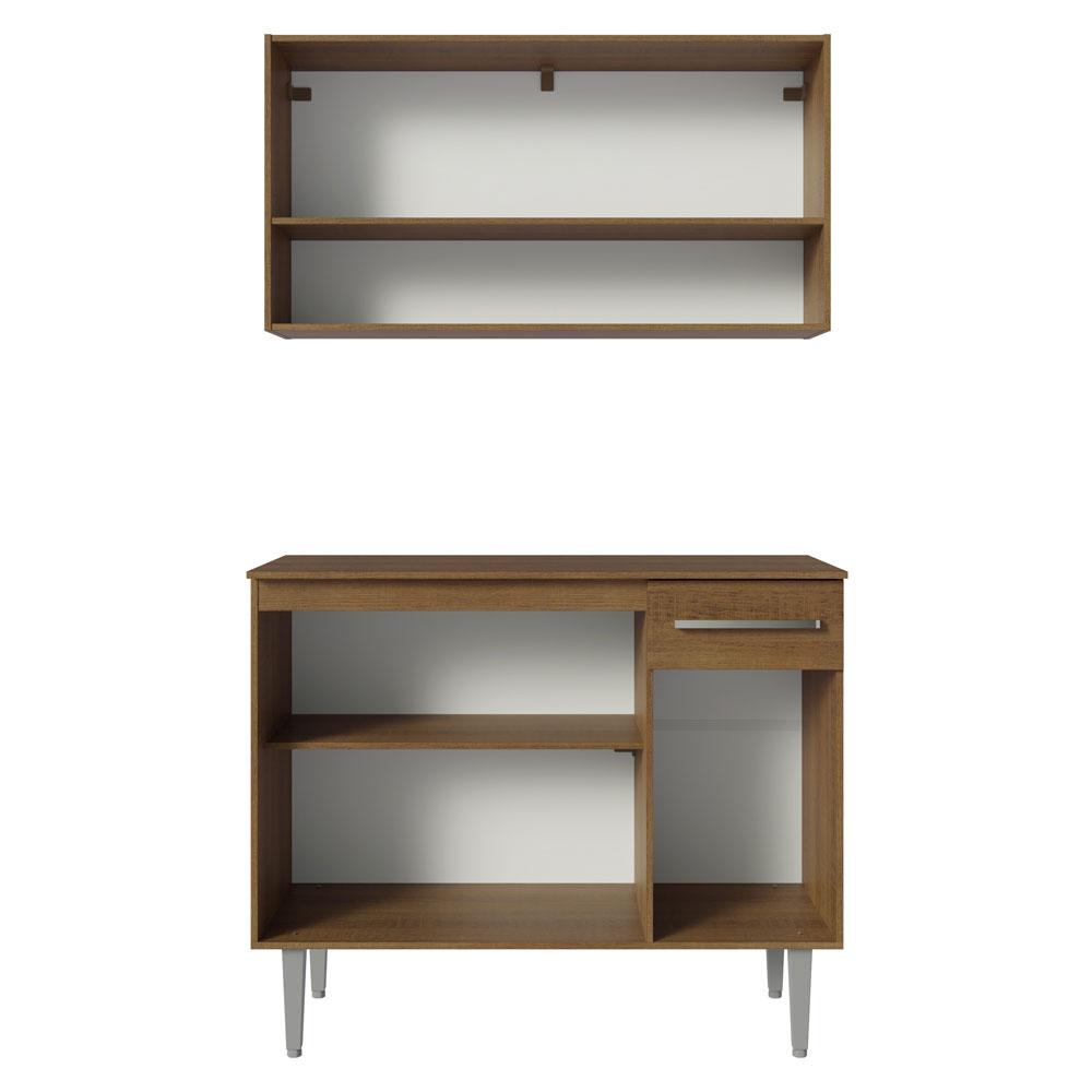 Armário de Cozinha Compacta 105cm Emilly Madesa 03 Rustic