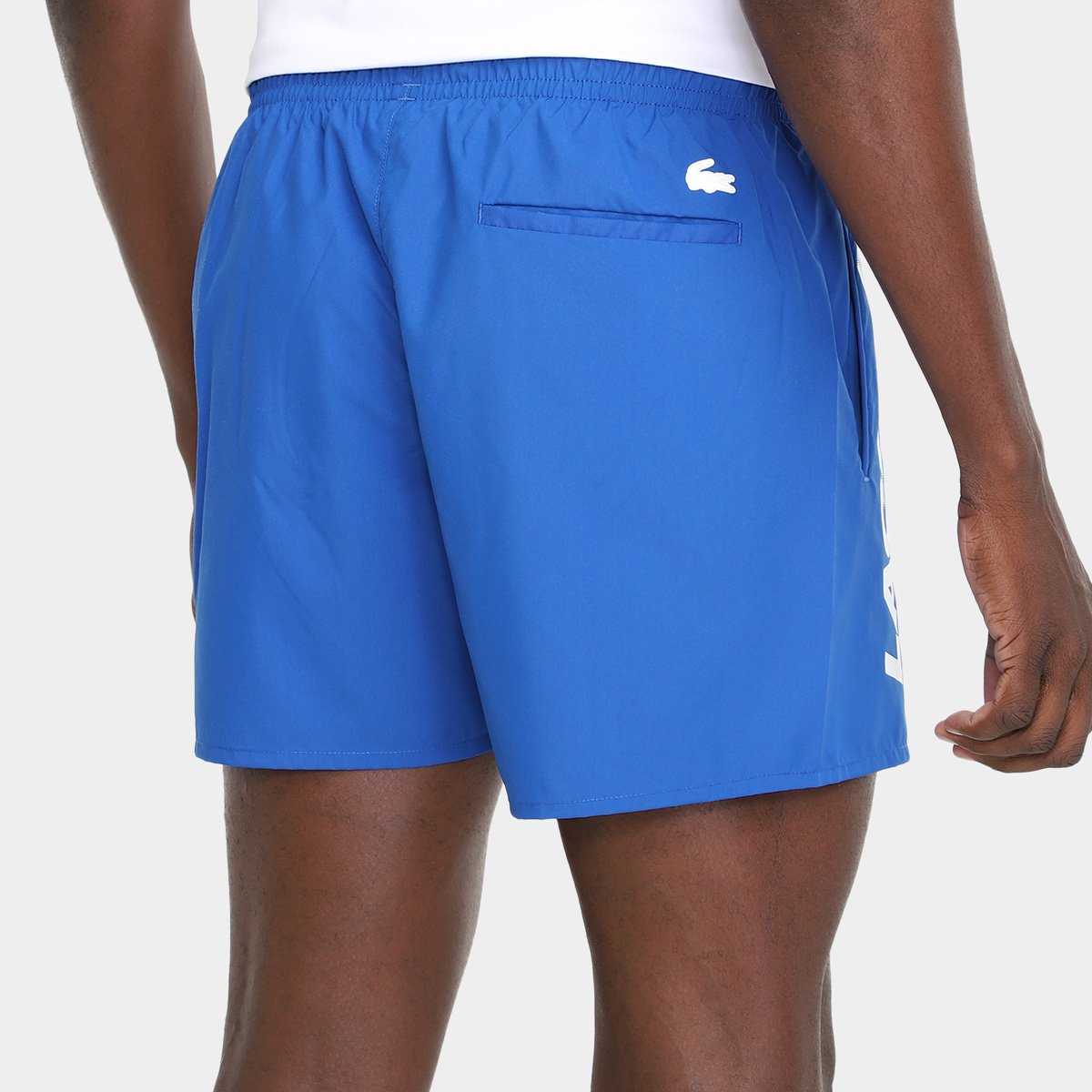 Miniatura Short de Banho Lacoste Estampa Tafetá Masculino Azul Royal - G