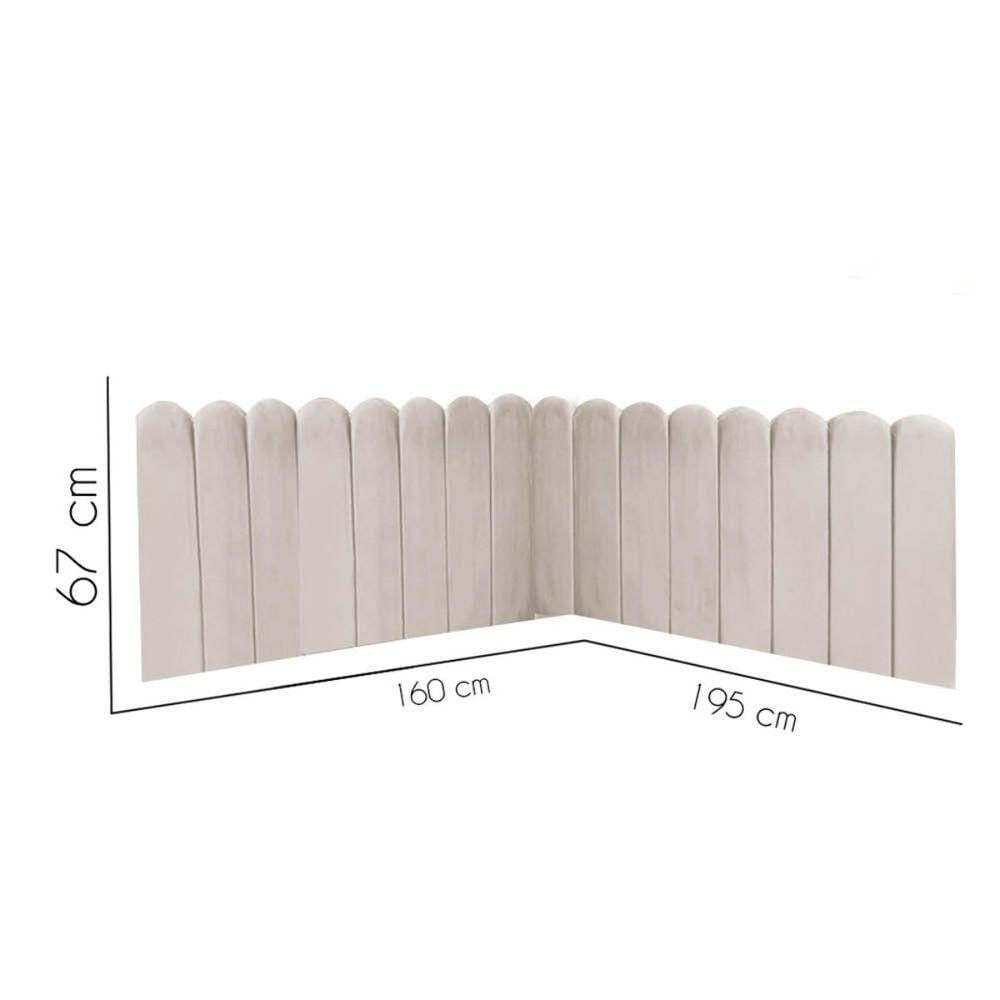 Miniatura Cabeceira Painel Cama Queen Box Nuvem Suede Sandy 160 Cm Cor:bege